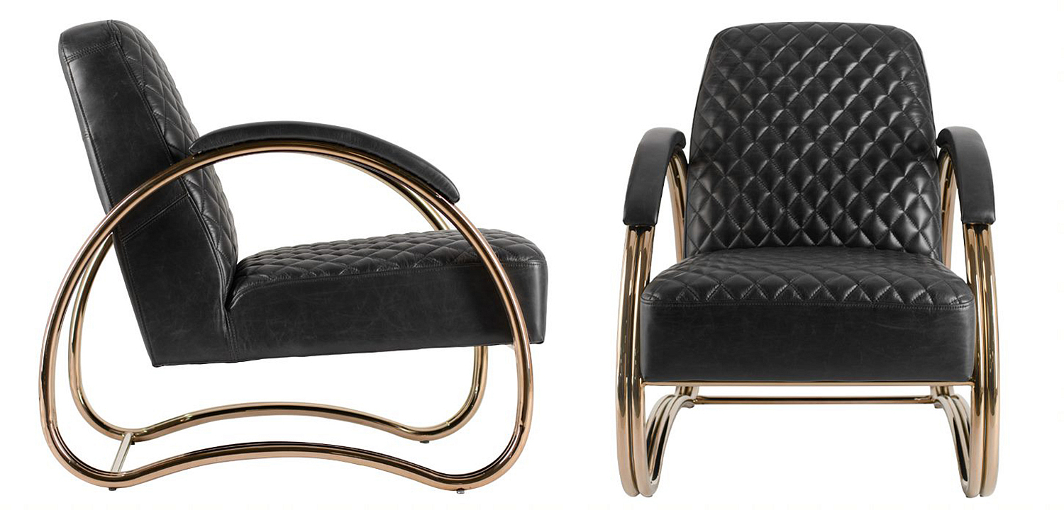 Кресло Hodges Armchair black leather Кресло Hodges Armchair black leather - Loft-Concept во Владивостоке