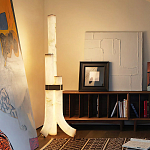 Торшер геометрический с тремя мраморными плафонами Marble Tripod варинант исполнения - 8 | Loft Concept во Владивостоке