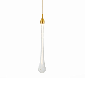 Подвесной светильник с плафоном в форме капли на золотистом каркасе Raindrop