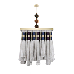 Люстра квадратная плетеная с бахромой Wicker Square Chandelier with Tassels варинант исполнения - 1 | Loft Concept во Владивостоке