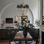 Бра с металлическим основанием бронзового цвета и 2-мя черными конусовидными абажурами Dignity варинант исполнения - 5 | Loft Concept во Владивостоке