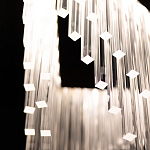 Люстра золотого цвета в форме галочки с каскадом длинных прозрачных трубок Eurofase варинант исполнения - 11 | Loft Concept во Владивостоке