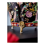 Кашпо из фарфора черная с цветочной росписью и бронзовой стрекозой Spring Garden варинант исполнения - 6 | Loft Concept во Владивостоке