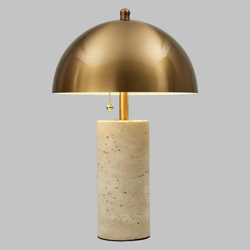 Настольная Лампа Lorenza Brass Beige stone Латунь Бежевый во Владивостоке | Loft Concept 