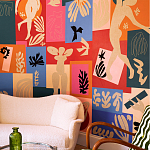 Обои ручная роспись в стиле Арт-деко Jazz Original colourway on painted silk with embroidery варинант исполнения - 3 | Loft Concept во Владивостоке