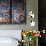 Люстра с белыми цветами на ветвистом каркасе Lure by PELLE варинант исполнения - 3 | Loft Concept во Владивостоке