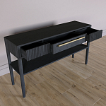 Дизайнерская Консоль с полкой и ящиком Primo Черный дуб варинант исполнения - 5 | Loft Concept во Владивостоке