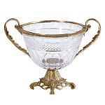 Чаша из прозрачного стекла с ручками и ободком из бронзы Eden Garden варинант исполнения - 1 | Loft Concept во Владивостоке