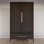 Шкаф платяной Primo с выдвижными ящиками шпон Темный орех варинант исполнения - 2 | Loft Concept во Владивостоке