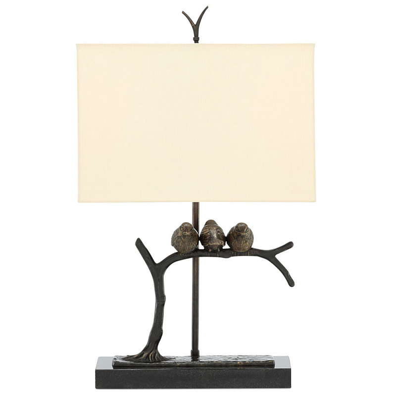 Настольная лампа Птицы на изогнутой ветке Lamp Tit Бронза Черный Бежевый Настольная лампа Птицы на изогнутой ветке Lamp Tit Бронза Черный Бежевый во Владивостоке | Loft Concept