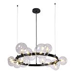 Люстра круглая подвесная с 15-ю прозрачными шарообразными плафонами из стекла Iona chandelier варинант исполнения - 7 | Loft Concept во Владивостоке