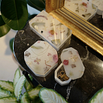 Шкатулка из эпоксидной смолы с цветами белая Epoxy Resin Rectangular Box White варинант исполнения - 5 | Loft Concept во Владивостоке