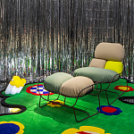 Дизайнерское разноцветное кресло на металлическом каркасе с подставкой для ног Poltronova Plasma Armchair варинант исполнения - 17 | Loft Concept во Владивостоке