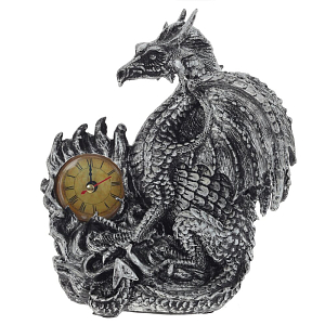 Часы в виде дракона Silver Dragon Clock