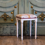 Банкетка одноместная из массива бука бежевая с растительным орнаментом Raffael Beige Floral Banquette варинант исполнения - 5 | Loft Concept во Владивостоке