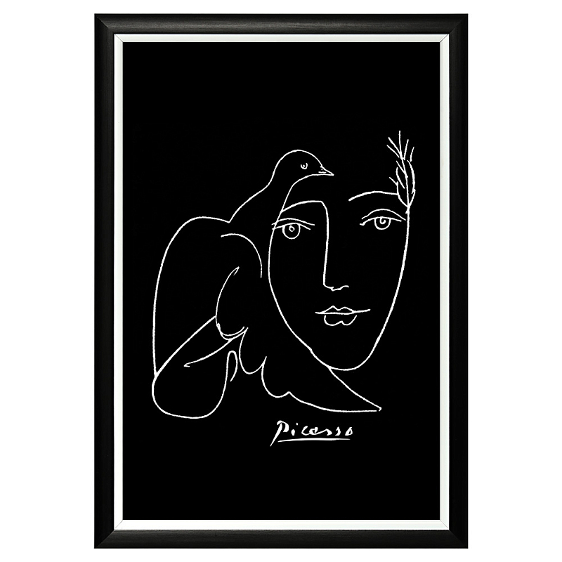 Постер White Silhouette Dove Poster Черный Белый Постер White Silhouette Dove Poster Черный Белый во Владивостоке | Loft Concept