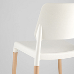 Пластиковый стул на ножках из массива бука Ferret White варинант исполнения - 7 | Loft Concept во Владивостоке