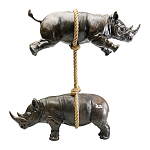 Декоративная статуя из стали Duo Rhinos варинант исполнения - 1 | Loft Concept во Владивостоке