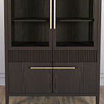 Витрина Primo со стеклянными фасадами и буфетом шпон Темный орех варинант исполнения - 6 | Loft Concept во Владивостоке