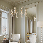 Люстра круглая с фактурными абажурами из тонких металлических палочек Wild Thorns варинант исполнения - 3 | Loft Concept во Владивостоке