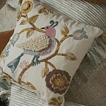 Чехол на подушку с кисточками и вышивкой птиц Ethnic mix Birds Square варинант исполнения - 6 | Loft Concept во Владивостоке