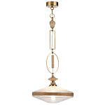 Подвесной светильник с плоским прозрачным плафоном и декоративной вставкой из текстурного камня Tectona  варинант исполнения - 3 | Loft Concept во Владивостоке