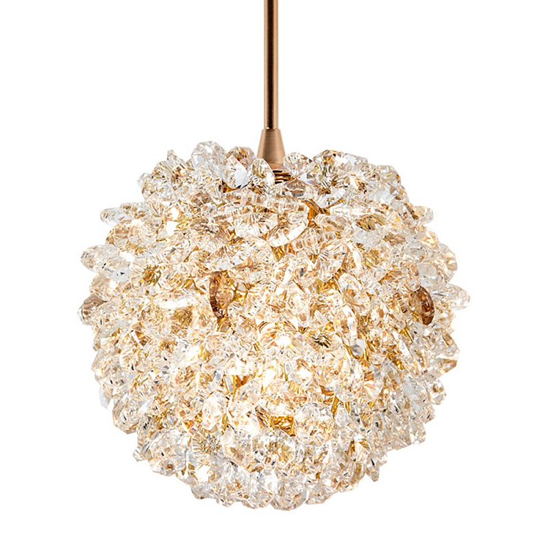 Подвесной хрустальный светильник шарообразной формы Amber Crystal Hanging Light 12 Золотой Янтарный Прозрачное Стекло Подвесной хрустальный светильник шарообразной формы Amber Crystal Hanging Light 12 Золотой Янтарный Прозрачное Стекло во Владивостоке | Loft Concept