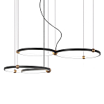 Люстра подвесная светодиодная с 4-мя кольцами черный металл Ring Horizontal варинант исполнения - 1 | Loft Concept во Владивостоке