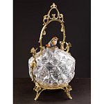 Конфетница с бронзовой ручкой и фарфоровой птичкой на крышке Eden Garden варинант исполнения - 5 | Loft Concept во Владивостоке