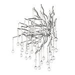 Бра с лучеобразным основанием и подвесками из прозрачного стекла в виде длинных капель Droplet Chandelier варинант исполнения - 11 | Loft Concept во Владивостоке