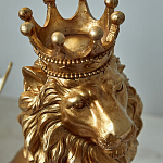 Статуэтка лев с детализированной гривой и изящной короной Lion Crown  варинант исполнения - 6 | Loft Concept во Владивостоке