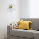 Бра золотого цвета с ветвями и белыми овальными стеклянными подвесками Droplet Chandelier варинант исполнения - 7 | Loft Concept во Владивостоке