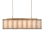 Люстра прямоугольная с каркасом золотого цвета Soft Glow Lamps варинант исполнения - 1 | Loft Concept во Владивостоке