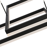 Подвесной светильник светодиодный с 2-мя черными прямоугольными плафонами из алюминия и акрила с пультом для регулировки света Smeragde Light Black варинант исполнения - 3 | Loft Concept во Владивостоке