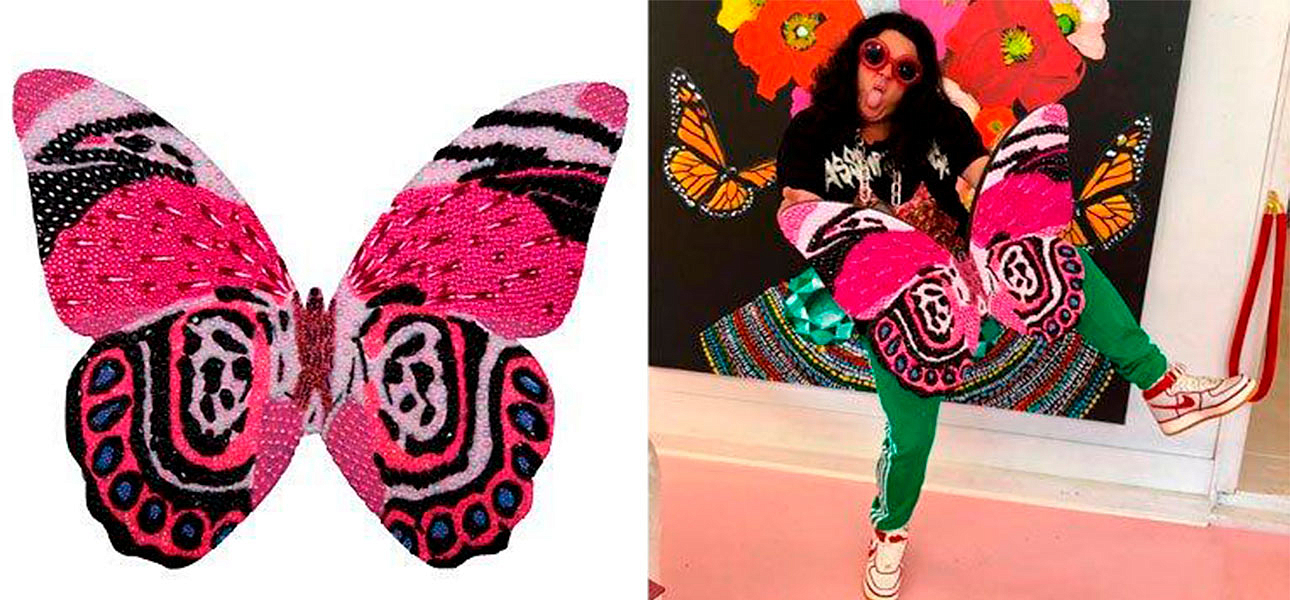 Картина "Pink and Black Mini Butterfly Cut Out" Картина "Pink and Black Mini Butterfly Cut Out" - Loft-Concept во Владивостоке