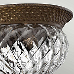 Потолочный светильник с чашеобразным плафоном из толстого волнообразного стекла и широким узорчатым основанием Hinkley варинант исполнения - 10 | Loft Concept во Владивостоке