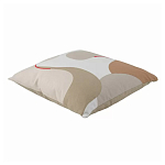 Подушка декоративная хлопковая бежевого цвета с абстрактным принтом Elysian Flow Sand варинант исполнения - 1 | Loft Concept во Владивостоке