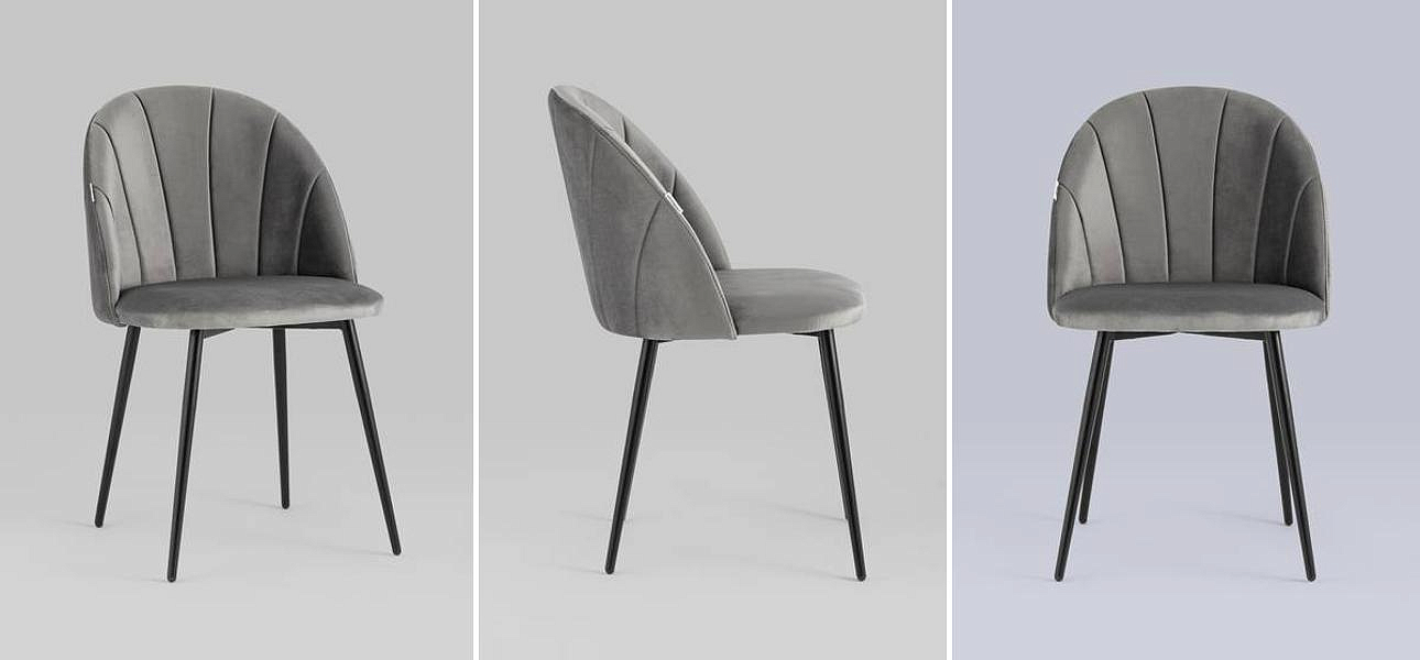 Стул Balsari S Chair Серый Велюр Стул Balsari S Chair Серый Велюр - Loft-Concept во Владивостоке