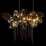 Люстра подвесная с 22-мя гранёными стеклянными плафонами с вертикальными подвесками Gilded Mirage  варинант исполнения - 8 | Loft Concept во Владивостоке