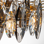 Люстра подвесная круглая с овальными подвесками из стекла дымчатого цвета Harlow Crystal Round варинант исполнения - 2 | Loft Concept во Владивостоке