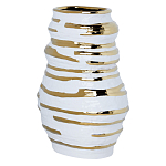 Ваза белая с рельефной поверхностью и золотыми полосами Vase Beehive варинант исполнения - 1 | Loft Concept во Владивостоке