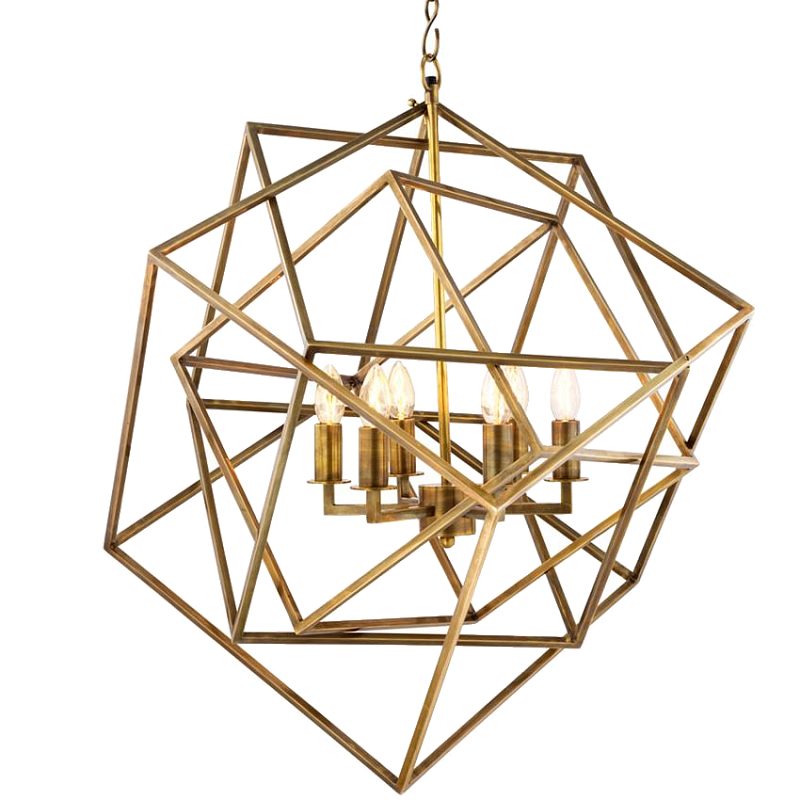 Люстра Lantern Matrix Brass Латунь Люстра Lantern Matrix Brass Латунь во Владивостоке | Loft Concept