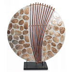 Настольная лампа из перламутра и дерева на подставке Indonesian Shell варинант исполнения - 2 | Loft Concept во Владивостоке