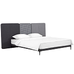 Кровать с большим мягким изголовьем Unity Dark Grey Bed варинант исполнения - 11 | Loft Concept во Владивостоке
