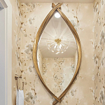 Зеркало овальное в деревянной золотистой раме Oval Gold Lines варинант исполнения - 3 | Loft Concept во Владивостоке
