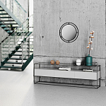 Настенное зеркало круглой формы в черной металлической раме BUBBLE MIRROR BLACK варинант исполнения - 2 | Loft Concept во Владивостоке