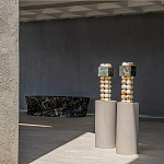 Настольная лампа с основанием из 24 выточенных сферических камней Through Stone варинант исполнения - 4 | Loft Concept во Владивостоке