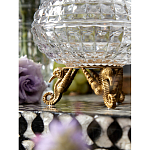 Конфетница прозрачная стеклянная на бронзовых ножках в виде морских коньков с крышкой в виде ракушки Eden Garden варинант исполнения - 5 | Loft Concept во Владивостоке
