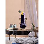 Ваза темно-синяя фарфоровая с бронзовыми ручками и ножками Eden Garden варинант исполнения - 6 | Loft Concept во Владивостоке