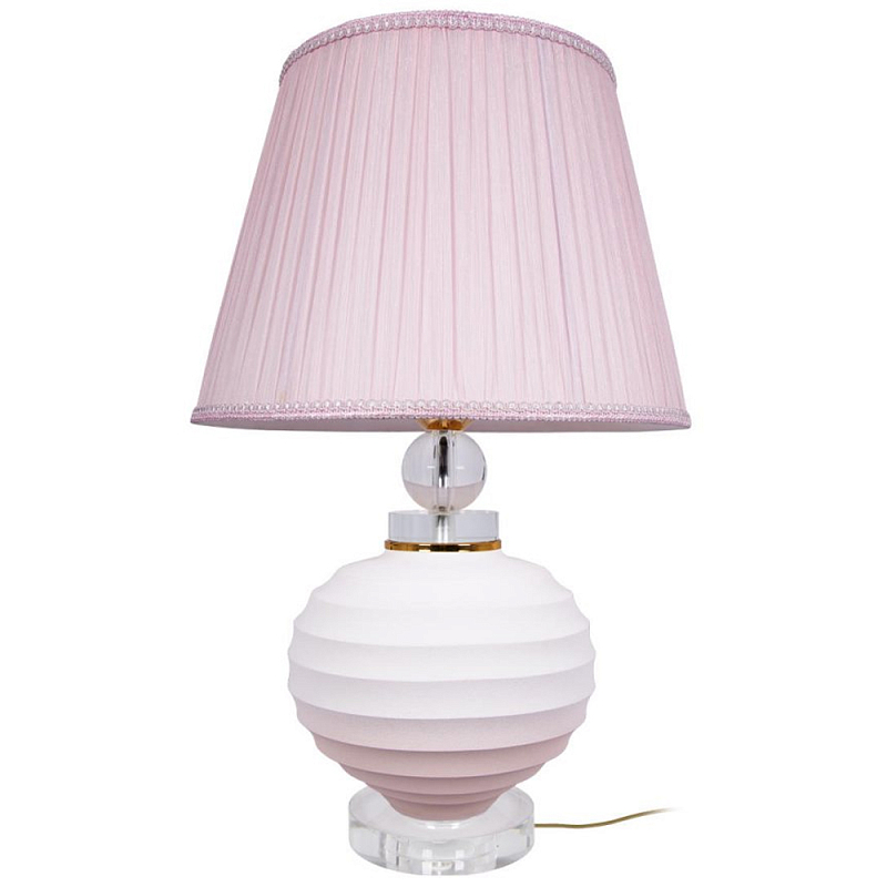 Настольная лампа керамическая Pink lampshade Белый Розовый Настольная лампа керамическая Pink lampshade Белый Розовый во Владивостоке | Loft Concept